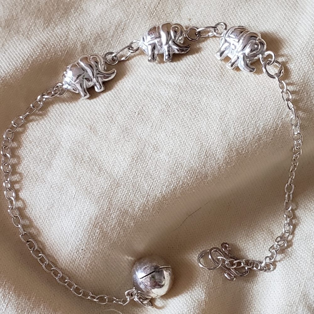 7.5" 🐘 Sterling Silver Elephant Bracelet, 🐘 NWT